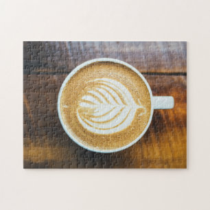 Tasse Kaffee Latte mit Leaf-Form Schaumstoff auf H Puzzle