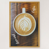 Tasse Kaffee Latte mit Leaf-Form Schaumstoff auf H Puzzle (Vertikal)