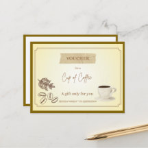 'Tasse Kaffee' Lustiger Geschenkgutschein