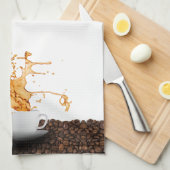 Tasse Kaffee mit Schlag Geschirrtuch (Viertel Falte)