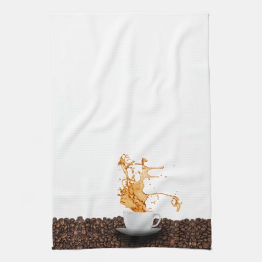 Tasse Kaffee mit Schlag Geschirrtuch (Vertikal)