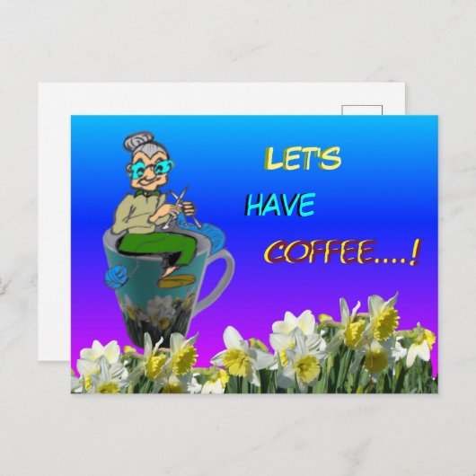 Tasse Kaffee Postkarte (Vorne/Hinten)