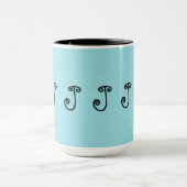 Tasse, Kaffee, Tee, Türkis, Schwarzes, Anfangs"J " Tasse (Zentrum)