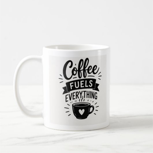 Tasse Kaffee treibt alles an (Links)