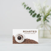 Tasse Kaffee und Bohnen | Top-Ansicht Treuekarte (Stehend Vorderseite)