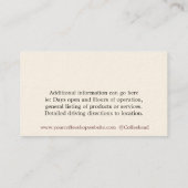 Tasse Kaffee- und Kaffeebohnen Herz Visitenkarte (Rückseite)