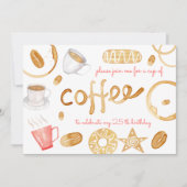 Tasse Kaffee zum Geburtstag Einladung (Vorderseite)