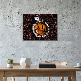 Tasse Kaffeemaschine Liebe Typografie Poster