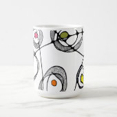 Tasse Kaffeemütter moderne Kunst Weiße Kreise Wirb (Mittel)