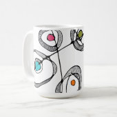 Tasse Kaffeemütter moderne Kunst Weiße Kreise Wirb (Vorderseite Links)