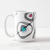 Tasse Kaffeemütter moderne Kunst Weiße Kreise Wirb (Links)