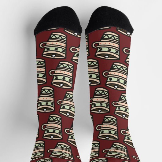 Tasse Kakao mit Marshmallow-Muster Socken (Oben)