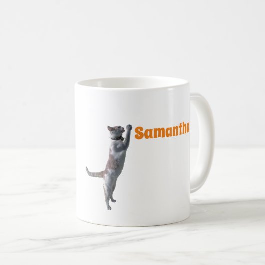 Tasse - Katze mit Anfangs- und Name (VorderseiteRechts)