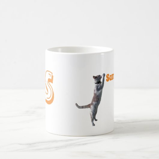 Tasse - Katze mit Anfangs- und Name (Mittel)