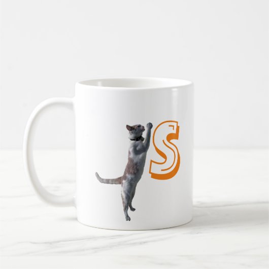 Tasse - Katze mit Anfangs- und Name (Links)