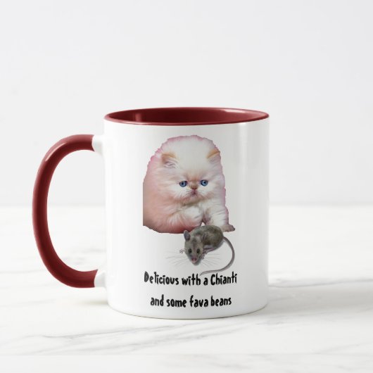 Tasse/Katze/mit Maus/fava Bohnen Tasse (Links)