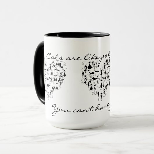 Tasse - Katzen sind wie Kartoffelchips (Vorderseite Links)