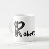 Tasse - Katzenbrief R mit Namen (Vorderseite Links)