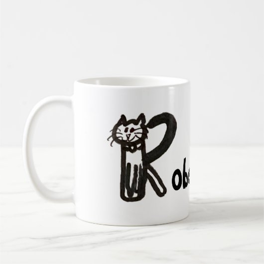 Tasse - Katzenbrief R mit Namen (Links)