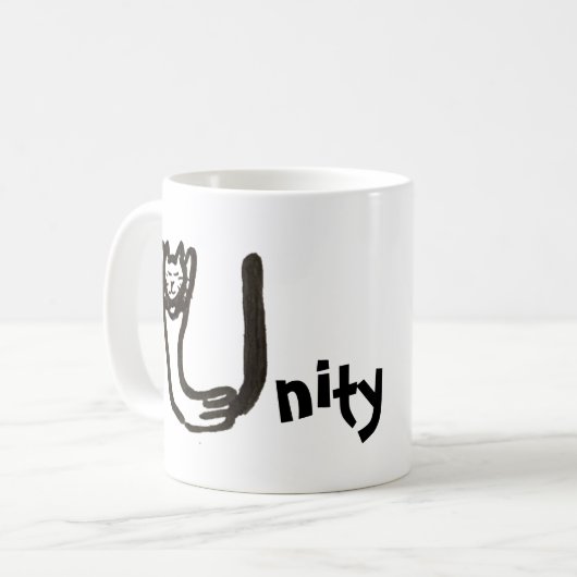 Tasse - Katzenbrief U mit Name (Vorderseite Links)
