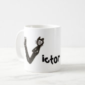 Tasse - Katzenbrief V mit Name (Vorderseite Links)