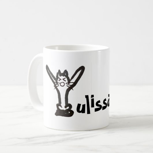 Tasse - Katzenbrief Y mit Name (Vorderseite Links)