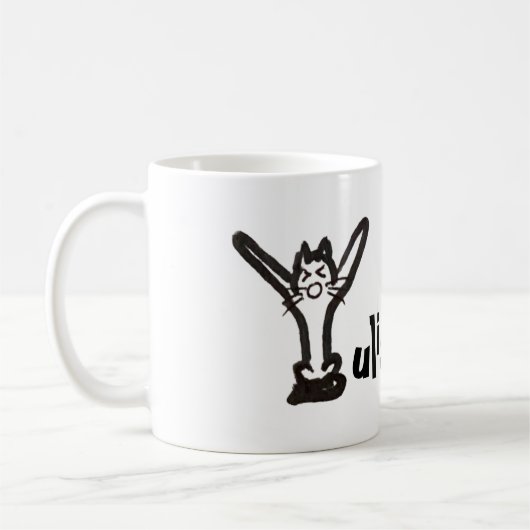 Tasse - Katzenbrief Y mit Name (Links)