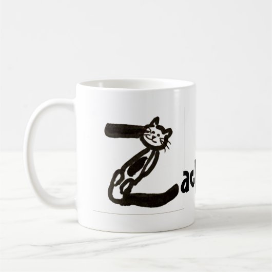 Tasse: Katzenbrief Z mit Name Kaffeetasse (Links)