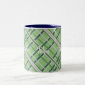 Tasse Keep it Handsome Green Blue Kariert (Mittel)