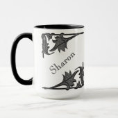 Tasse - Klammern und Name in Schwarz (Links)