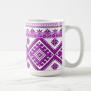 Tasse Klassischer Ukrainischer Lila Druck