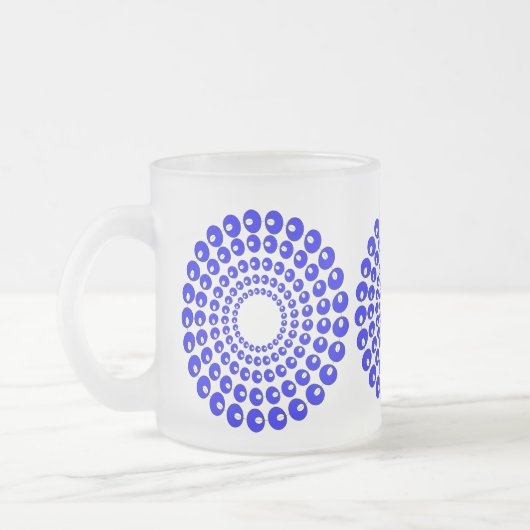 Tasse - Konzentrierte Kreise in blauen Perlen (Links)