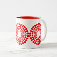 Tasse - Konzentrierte Kreise in roten Beads