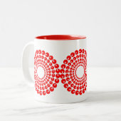 Tasse - Konzentrierte Kreise in roten Beads (Vorderseite Links)