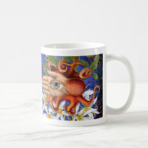 Tasse Kraken-u. Blumen-Tasse