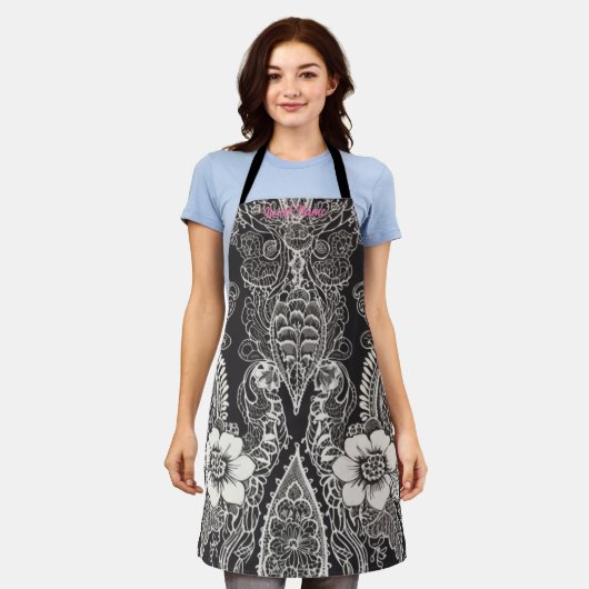 Tasse Lace Floral Harmony Schürze (Getragen)