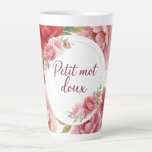 Tasse latte florale Petit mot doux (Vorderseite)