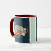 Tasse 'Lebe das Leben mit Würze' in Blau/Maroon (Vorderseite Links)