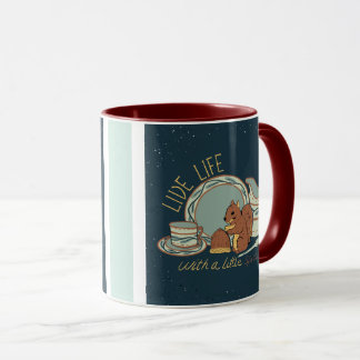 Tasse 'Lebe das Leben mit Würze' in Blau/Maroon