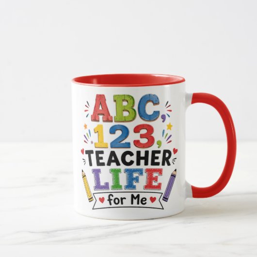 Tasse "Lehrerleben für mich" – Verspieltes Geschen (Rechts)