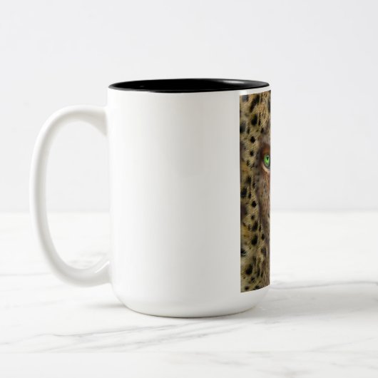 Tasse, Leopard Frau Zweifarbige Tasse (Links)