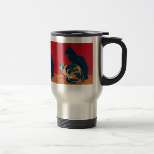 Tasse:  Les Chate durch Theophile Steinlen Reisebecher