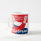 Tasse #LetLizSpeak Elizabeth Waren - durch BJCM (Vorderseite Links)