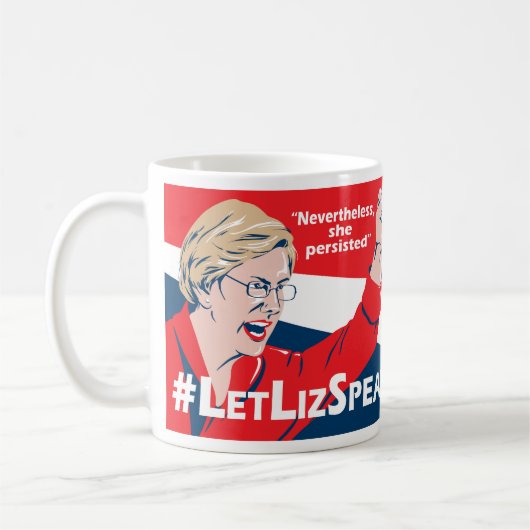 Tasse #LetLizSpeak Elizabeth Waren - durch BJCM (Links)