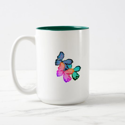 Tasse: Liebe des Schmetterlings Zweifarbige Tasse (Links)