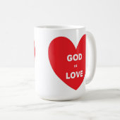 Tasse Liebe Gott ist Liebe Rotes Herz (VorderseiteRechts)