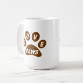 Tasse Liebe Paws Brown (Vorderseite Links)