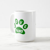 Tasse Liebe Paws Green (Vorderseite Links)