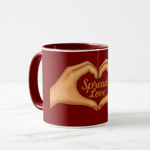 Tasse 'Liebe verbreiten Herz Hände Gold Combo'