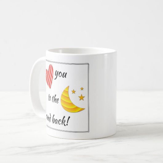 Tasse "Liebe zum Mond und zurück" (Vorderseite Links)